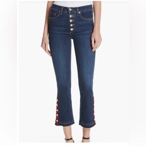 VERONICA BEARD Carolyn Boho 10" Baby Boot Snap Trim Fray Button Fly Crop Jean 27